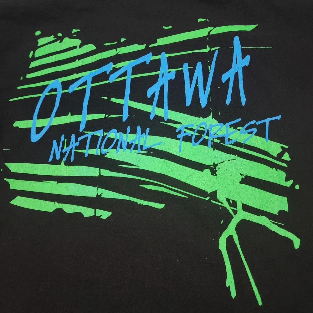 Ottawa National Forest Shirt Mens Medium Bayside Graphic Tee Made USA Outdoor‎ - Picture 2 of 11